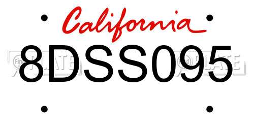 8DSS095 California License Plate