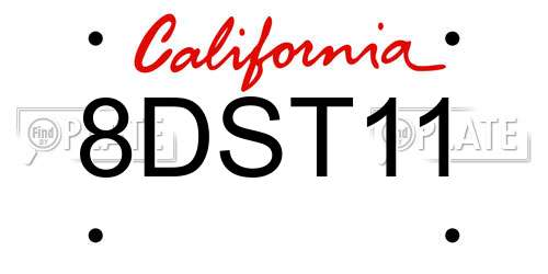 8DST11 California License Plate