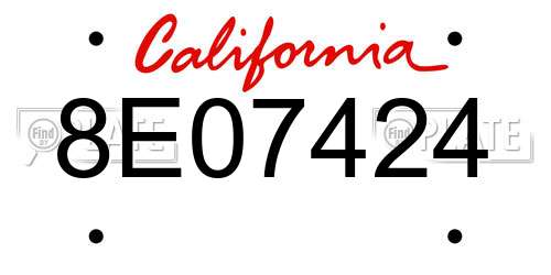 8E07424 California License Plate