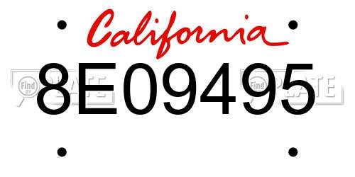 8E09495 California License Plate