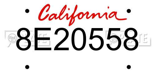 8E20558 California License Plate