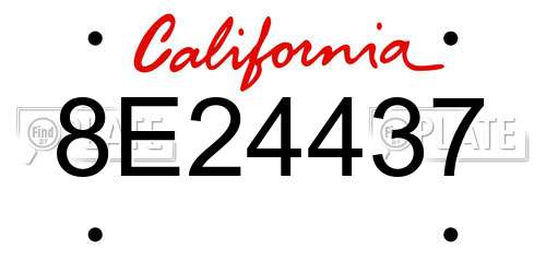 8E24437 California License Plate