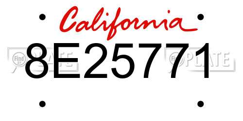 8E25771 California License Plate