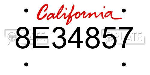 8E34857 California License Plate