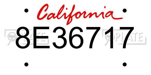 8E36717 California License Plate