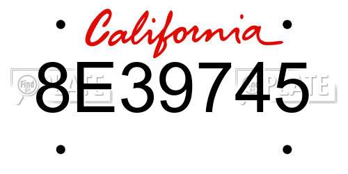 8E39745 California License Plate