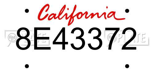 8E43372 California License Plate
