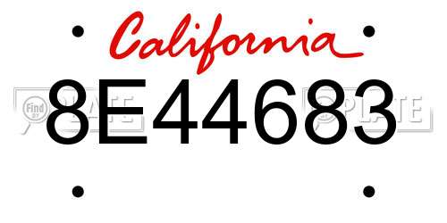 8E44683 California License Plate