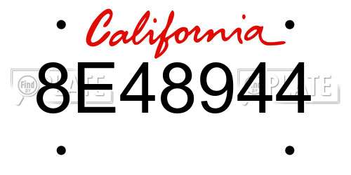 8E48944 California License Plate