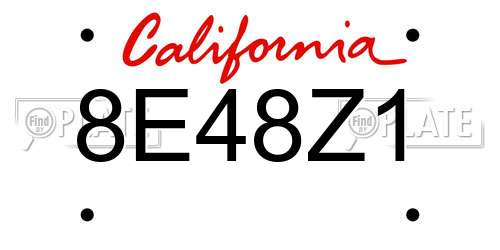 8E48Z1 California License Plate
