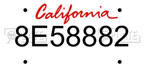 8E58882 California License Plate