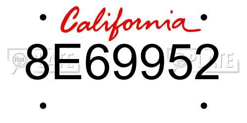 8E69952 California License Plate