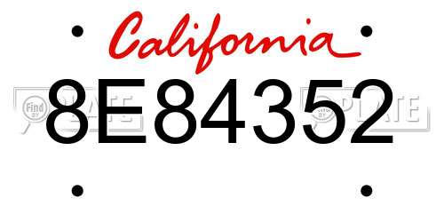 8E84352 California License Plate
