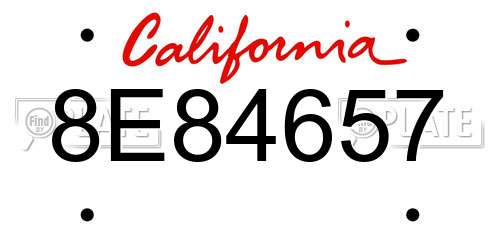 8E84657 California License Plate