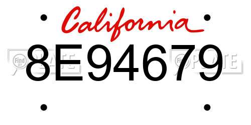 8E94679 California License Plate