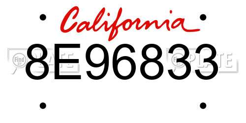 8E96833 California License Plate