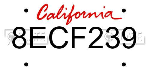 8ECF239 California License Plate