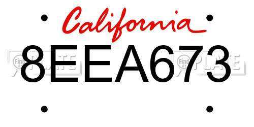8EEA673 California License Plate