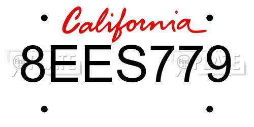 8EES779 California License Plate