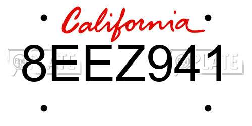 8EEZ941 California License Plate