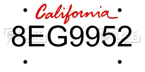8EG9952 California License Plate