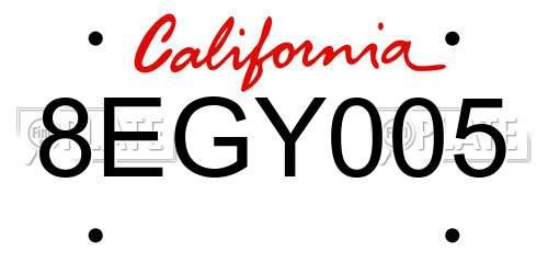 8EGY005 California License Plate