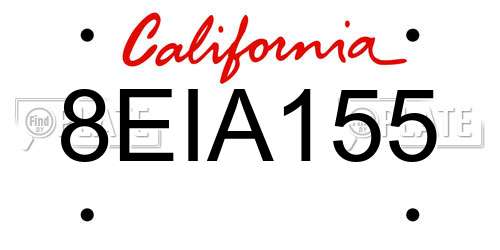 8EIA155 California License Plate