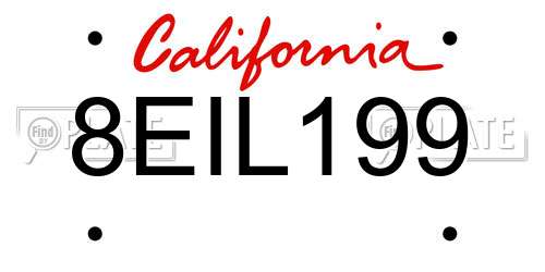8EIL199 California License Plate