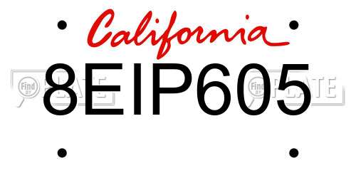 8EIP605 California License Plate