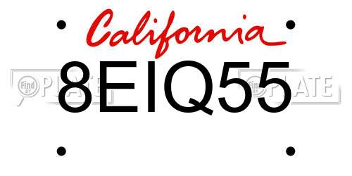 8EIQ55 California License Plate