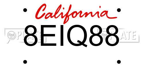 8EIQ88 California License Plate