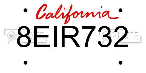 8EIR732 California License Plate