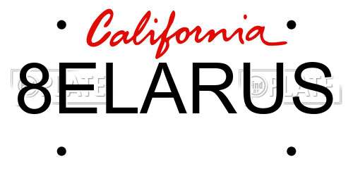 8ELARUS California License Plate