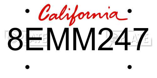8EMM247 California License Plate