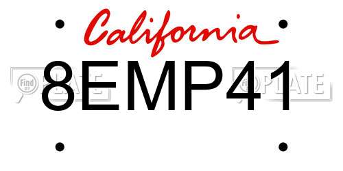8EMP41 California License Plate