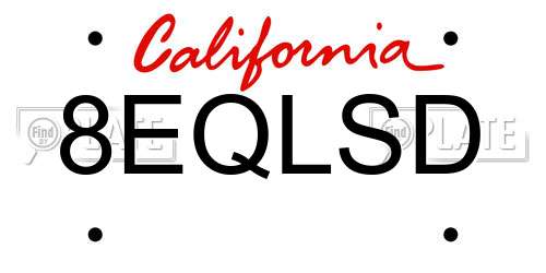 8EQLSD California License Plate