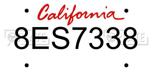 8ES7338 California License Plate