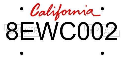 8EWC002 California License Plate