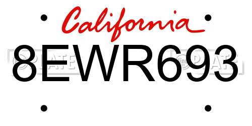 8EWR693 license plate in CA state