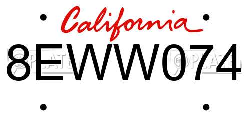 8EWW074 California License Plate