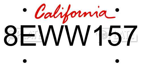 8EWW157 California License Plate