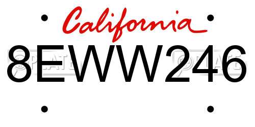 8EWW246 California License Plate