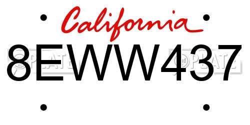 8EWW437 California License Plate