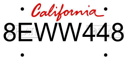 8EWW448 California License Plate