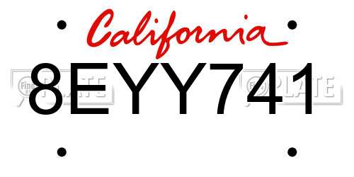 8EYY741 California License Plate
