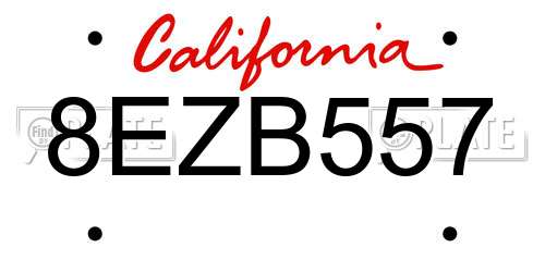 8EZB557 California License Plate