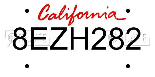 8EZH282 California License Plate