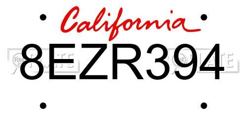 8EZR394 California License Plate