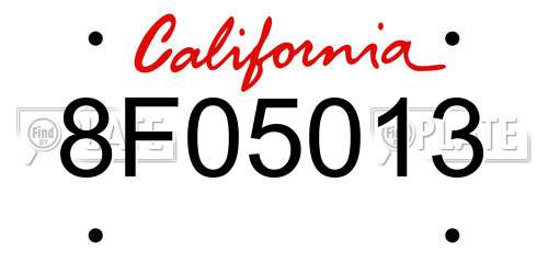 8F05013 California License Plate