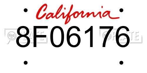 8F06176 California License Plate